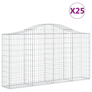 Gabionkurver buede 25 stk 200x30x100/120 cm galvanisert jern