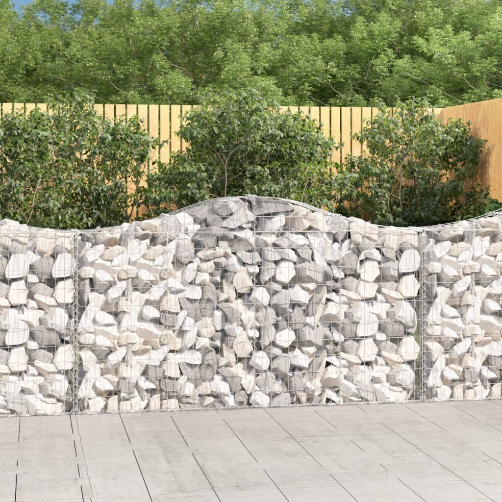Gabionkurver buede 40 stk 200x30x100/120 cm galvanisert jern