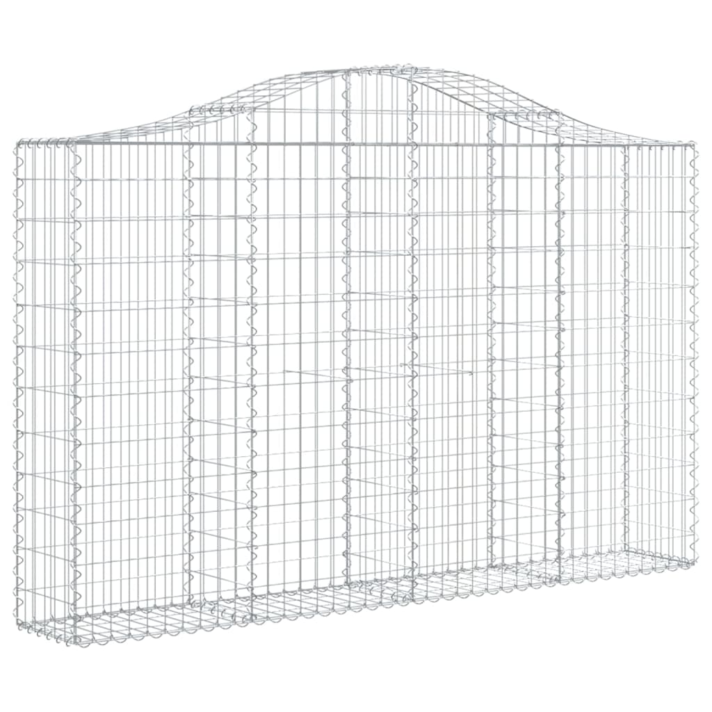 Gabionkurver buede 10 stk 200x30x120/140 cm galvanisert jern
