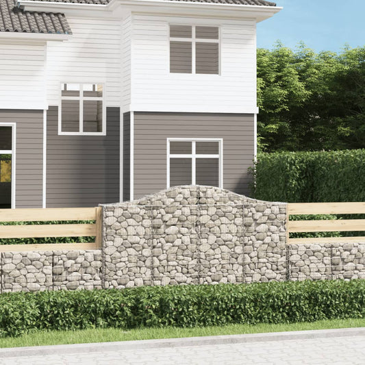Gabionkurver buede 12 stk 200x30x120/140 cm galvanisert jern