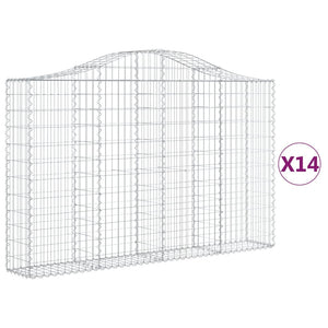 Gabionkurver buede 14 stk 200x30x120/140 cm galvanisert jern