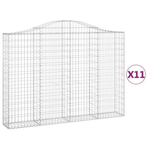 Gabionkurver buede 11 stk 200x30x140/160 cm galvanisert jern