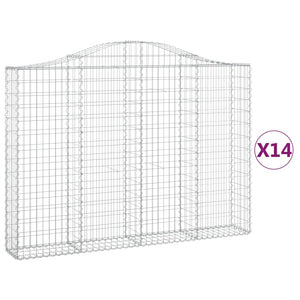 Gabionkurver buede 14 stk 200x30x140/160 cm galvanisert jern