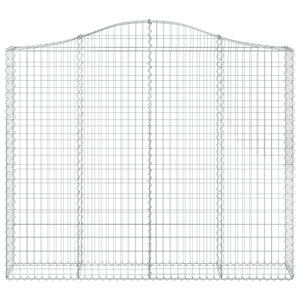 Gabion baskets curved 3 pcs 200x30x160/180 cm galvanized iron