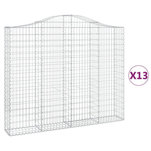 Gabionkurver buede 13 stk 200x30x160/180 cm galvanisert jern