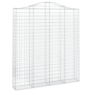 Gabion baskets curved 3 pcs 200x30x220/240 cm galvanized iron