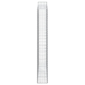 Gabion baskets curved 3 pcs 200x30x220/240 cm galvanized iron