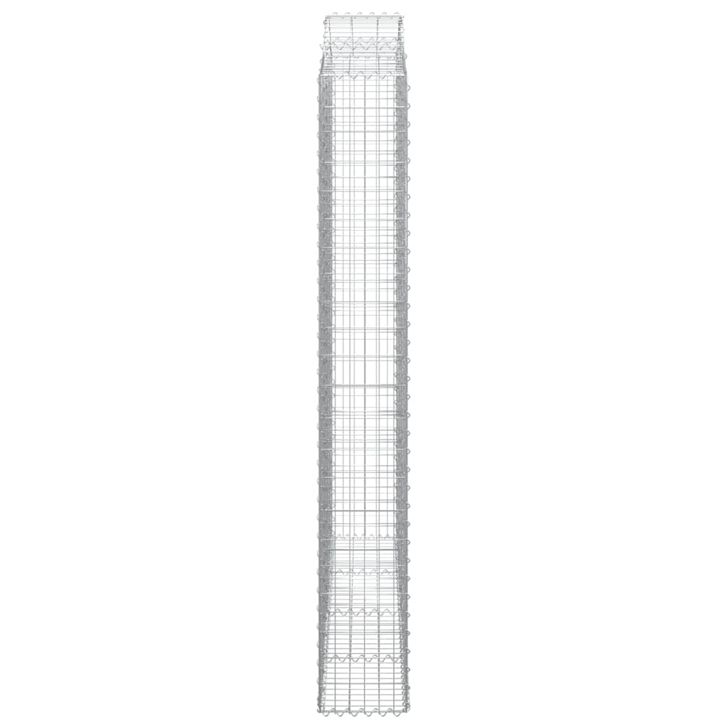Gabionkurver buede 5 stk 200x30x220/240 cm galvanisert jern