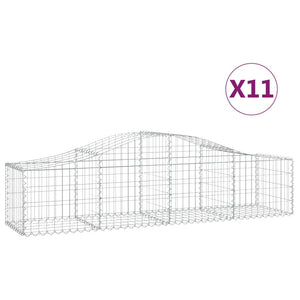 Gabionkurver buede 11 stk 200x50x40/60 cm galvanisert jern