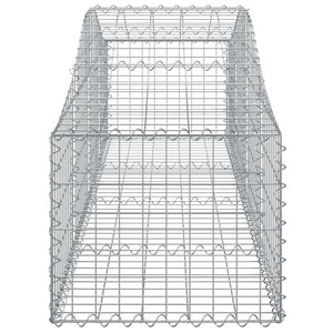Gabionkurver buede 18 stk 200x50x40/60 cm galvanisert jern