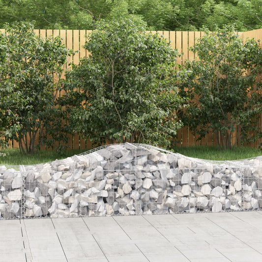 Gabionkurver buede 18 stk 200x50x40/60 cm galvanisert jern