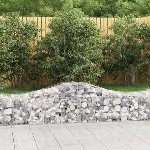 Gabionkurver buede 18 stk 200x50x40/60 cm galvanisert jern