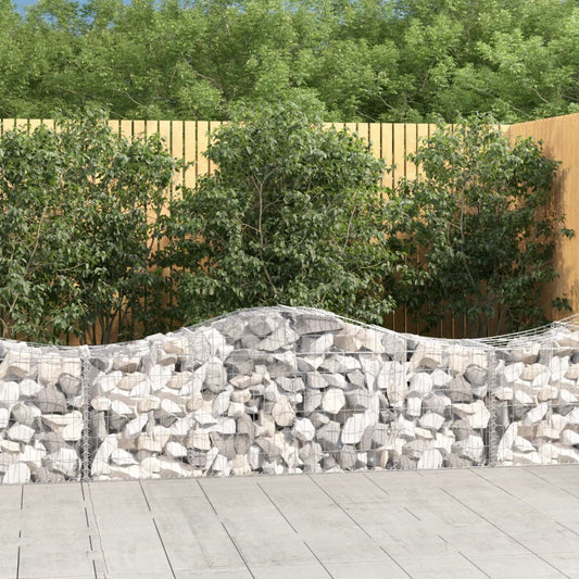 Gabionkurver buede 12 stk 200x50x60/80 cm galvanisert jern