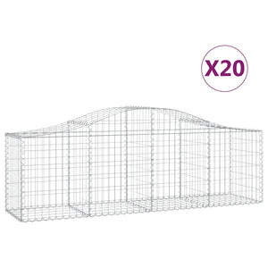Gabionkurver buede 20 stk 200x50x60/80 cm galvanisert jern