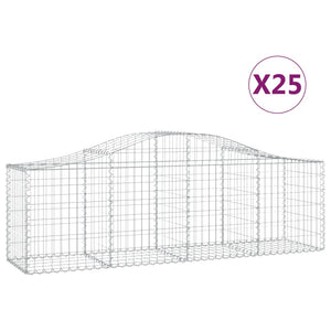 Gabionkurver buede 25 stk 200x50x60/80 cm galvanisert jern