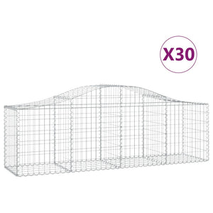 Gabionkurver buede 30 stk 200x50x60/80 cm galvanisert jern