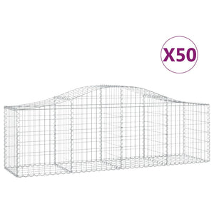 Gabionkurver buede 50 stk 200x50x60/80 cm galvanisert jern