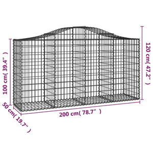 Gabionkurver buede 40 stk 200x50x100/120 cm galvanisert jern