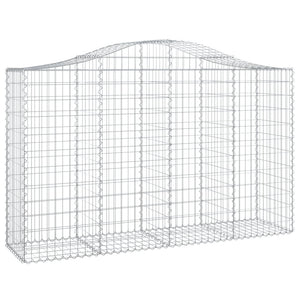 Gabionkurver buede 12 stk 200x50x120/140 cm galvanisert jern