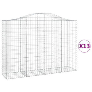 Gabionkurver buede 13 stk 200x50x140/160 cm galvanisert jern