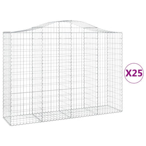 Gabionkurver buede 25 stk 200x50x140/160 cm galvanisert jern