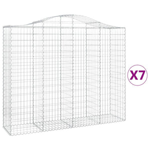 Gabionkurver buede 7 stk 200x50x160/180 cm galvanisert jern