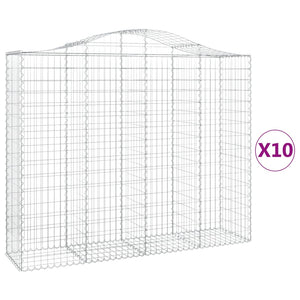 Gabionkurver buede 10 stk 200x50x160/180 cm galvanisert jern