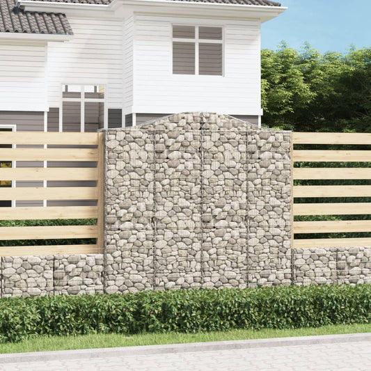 Gabionkurver buede 5 stk 200x50x200/220 cm galvanisert jern