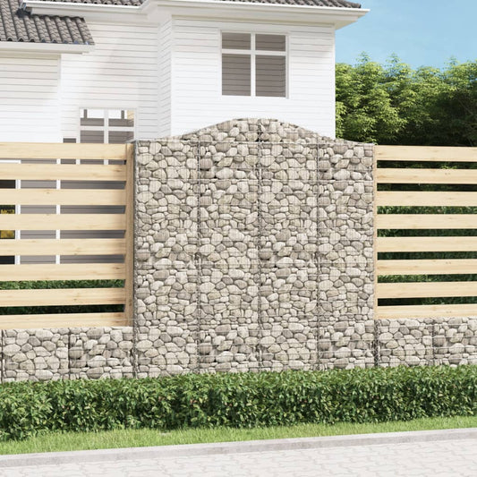 Gabionkurver buede 5 stk 200x50x220/240 cm galvanisert jern