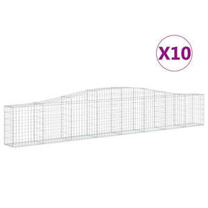 Gabionkurver buede 10 stk 400x30x60/80 cm galvanisert jern