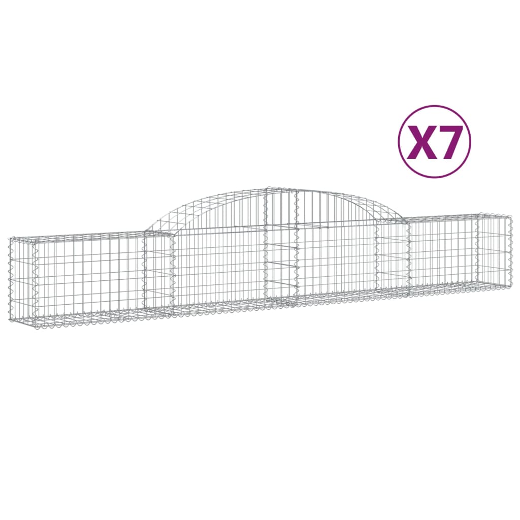 Gabionkurver buede 7 stk 300x30x40/60 cm galvanisert jern