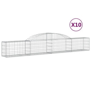 Gabionkurver buede 10 stk 300x30x40/60 cm galvanisert jern