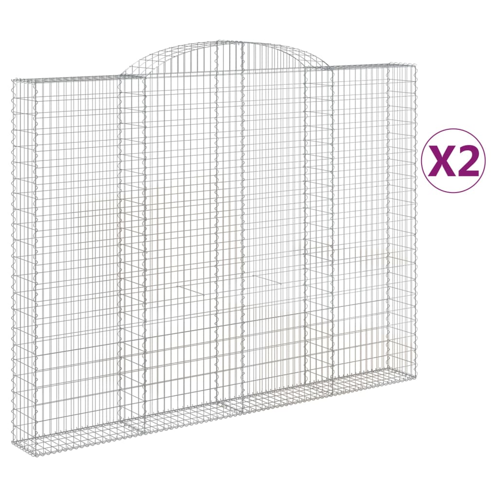 Gabionkurver buede 2 stk 300x30x220/240 cm galvanisert jern