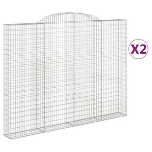 Gabionkurver buede 2 stk 300x30x220/240 cm galvanisert jern