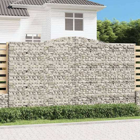Gabionkurver buede 3 stk 400x30x220/240 cm galvanisert jern