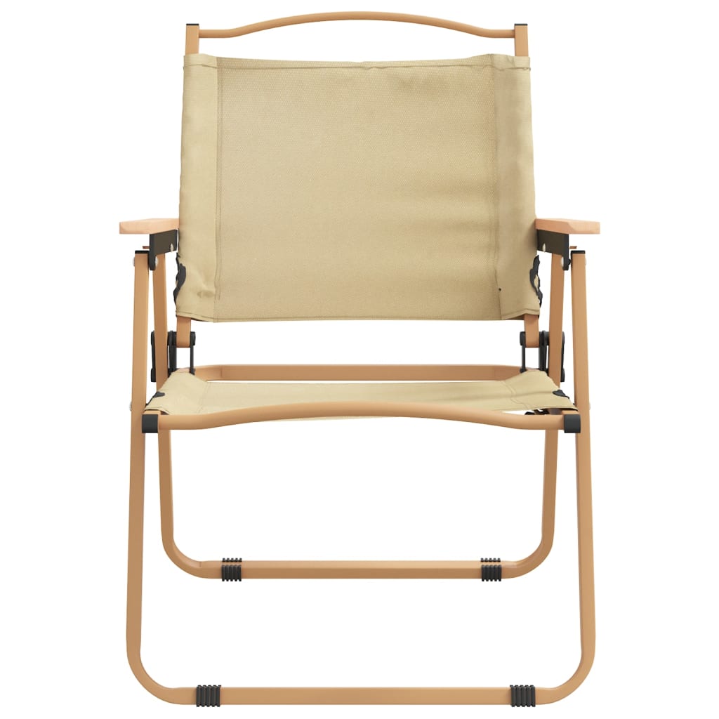 Campingstoler 2 stk beige 54x55x78 cm oxfordstoff