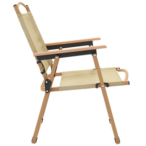 Campingstoler 2 stk beige 54x55x78 cm oxfordstoff