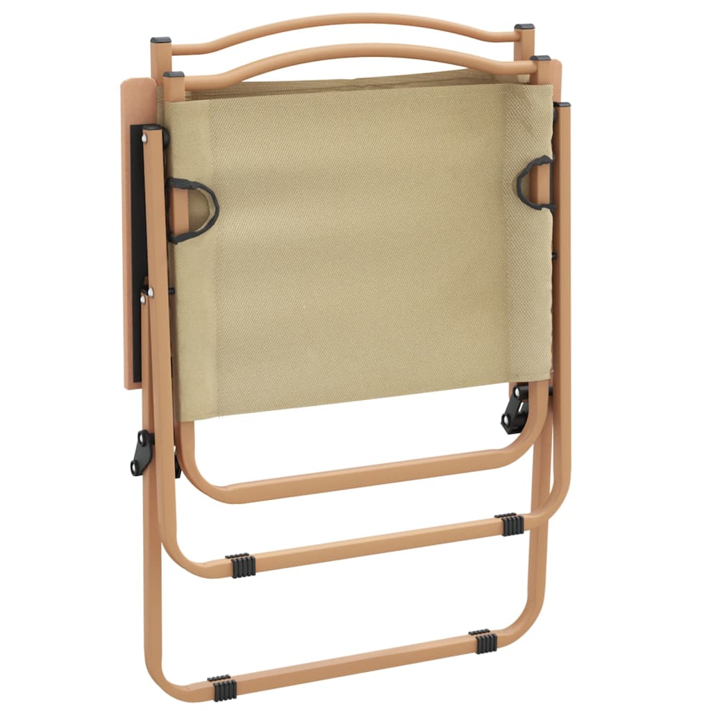 Campingstoler 2 stk beige 54x55x78 cm oxfordstoff