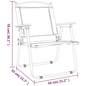 Campingstoler 2 stk beige 54x55x78 cm oxfordstoff