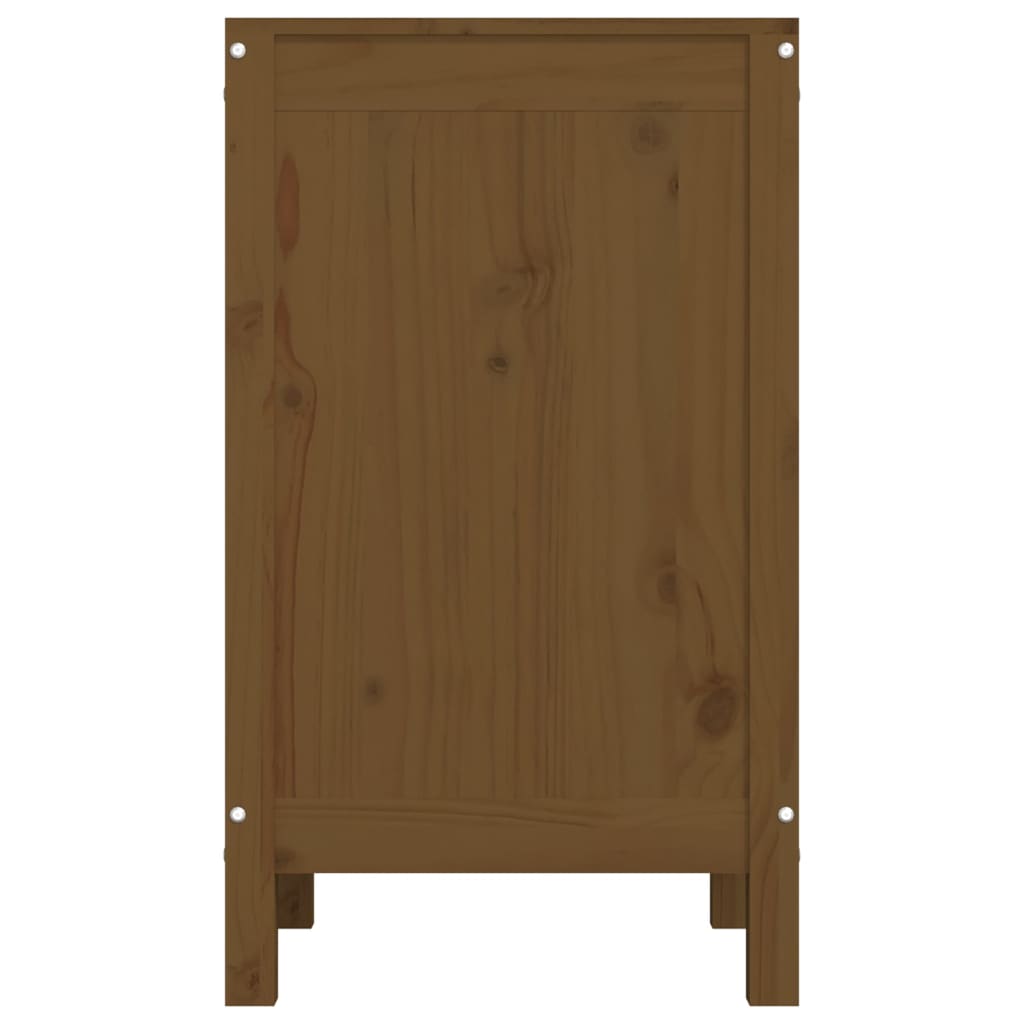 Skittentøyskurv honningbrun 44x44x76 cm heltre furu