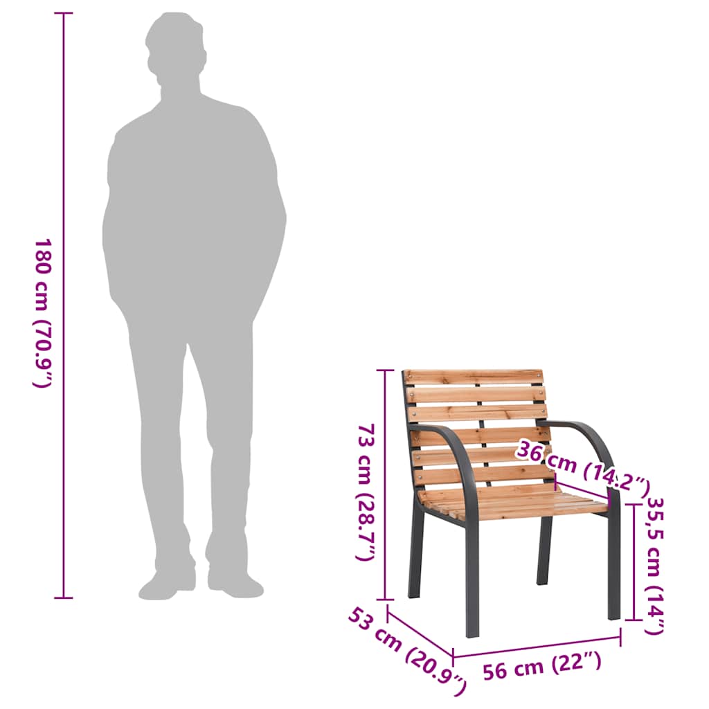 Outdoor chairs 2 pcs solid spruce