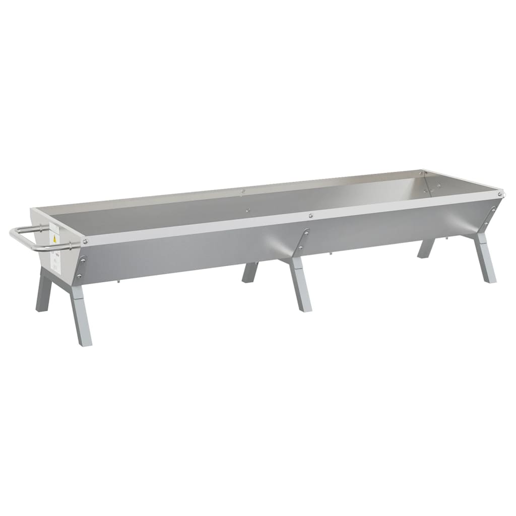 Grillbrett sølv 158x42x31 cm rustfritt stål