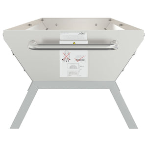 Grillbrett sølv 158x42x31 cm rustfritt stål