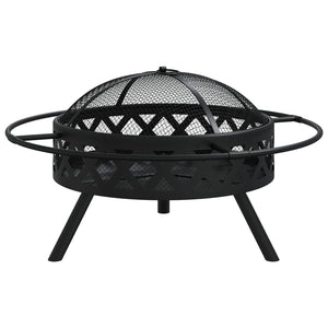 Fire pit with fire rake 70 cm XXL steel