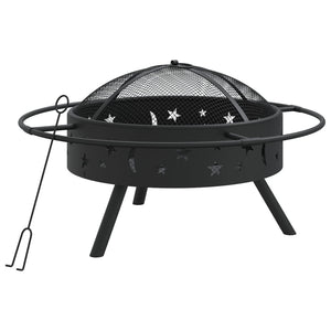 Fire pit with fire rake 70 cm XXL steel