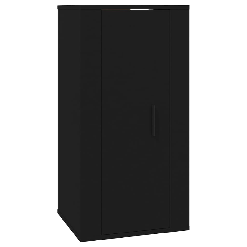 Vegghengt TV-benk sort 40x34,5x80 cm