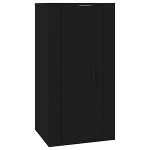 Vegghengt TV-benk sort 40x34,5x80 cm