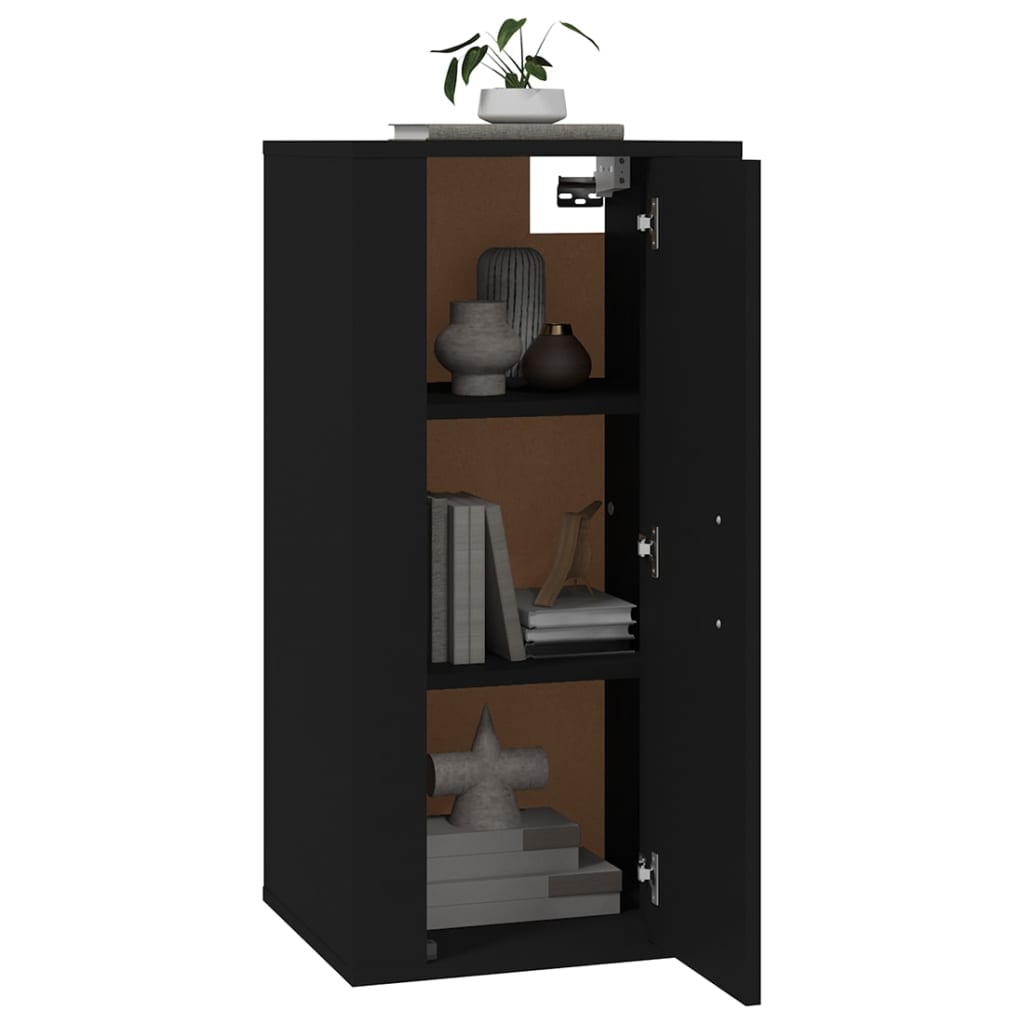 Vegghengt TV-benk sort 40x34,5x80 cm