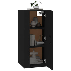 Vegghengt TV-benk sort 40x34,5x80 cm
