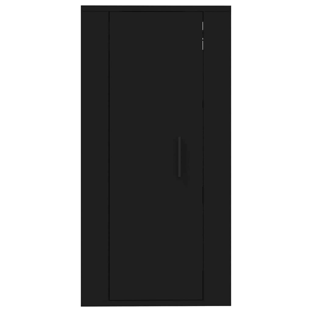 Vegghengt TV-benk sort 40x34,5x80 cm